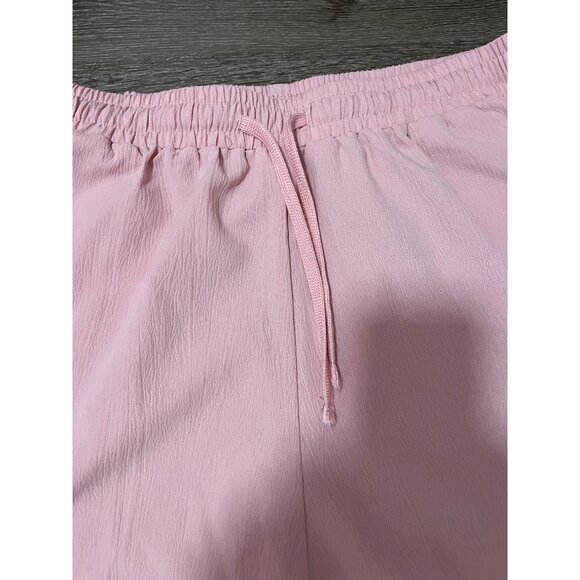 Pink Elastic Waist Pants Womens Size L 100% Light Polyester - Picture 4 of 5